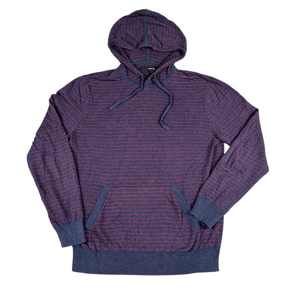 Hawker Rye Mens Navy & Maroon Striped Hoodie Sz Medium - Picture 1 of 5